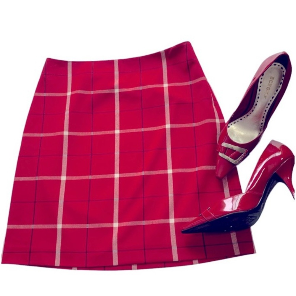 Ann Taylor Bold Plaid Petite Skirt Sz 10P